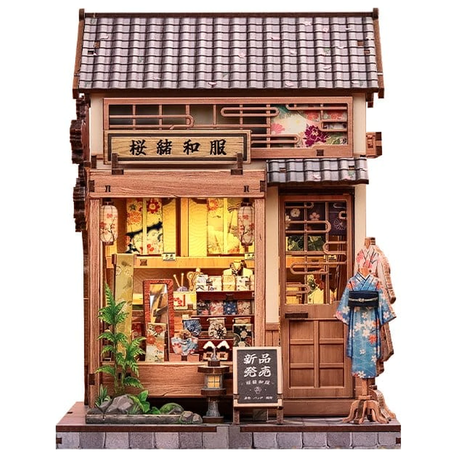 Miniatur Haus Modellbausatz Sakura O Kimono Shop 19 x 14 cm Produktfoto