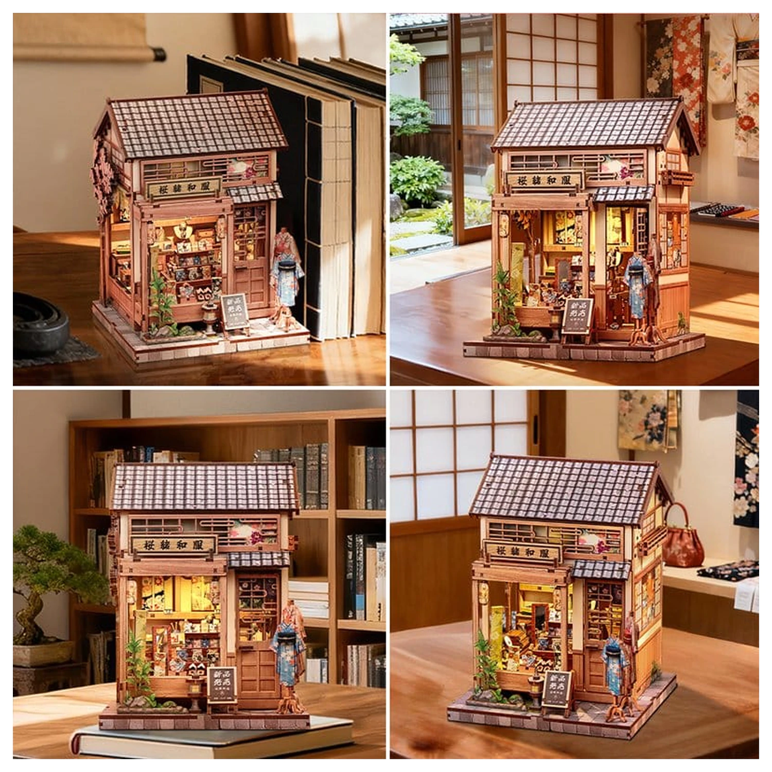 Miniatur Haus Modellbausatz Sakura O Kimono Shop 19 x 14 cm Produktfoto
