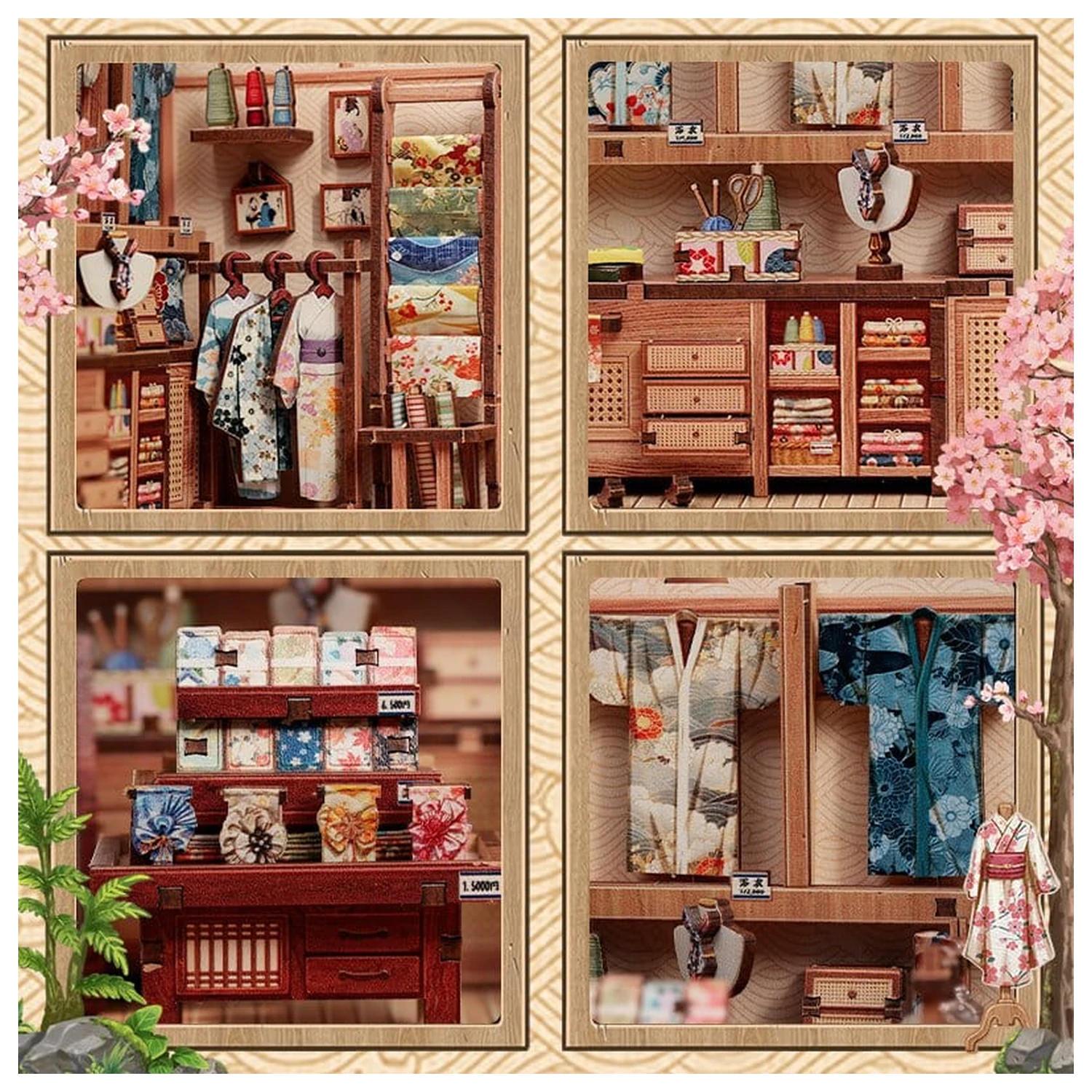 Miniatur Haus Modellbausatz Sakura O Kimono Shop 19 x 14 cm Produktfoto