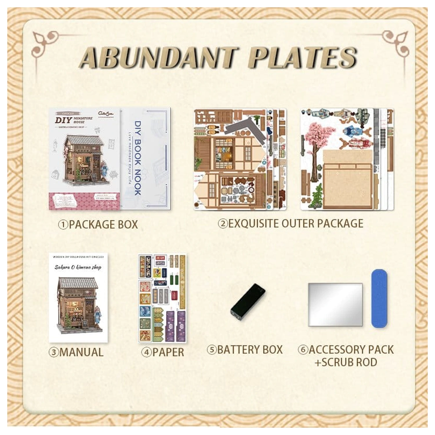 Miniatur Haus Modellbausatz Sakura O Kimono Shop 19 x 14 cm Produktfoto