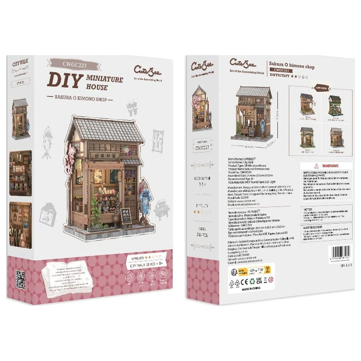 Miniatur Haus Modellbausatz Sakura O Kimono Shop 19 x 14 cm Produktfoto