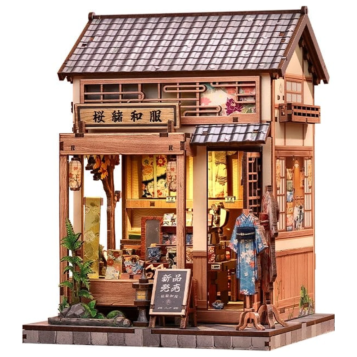 Miniatur Haus Modellbausatz Sakura O Kimono Shop 19 x 14 cm Produktfoto