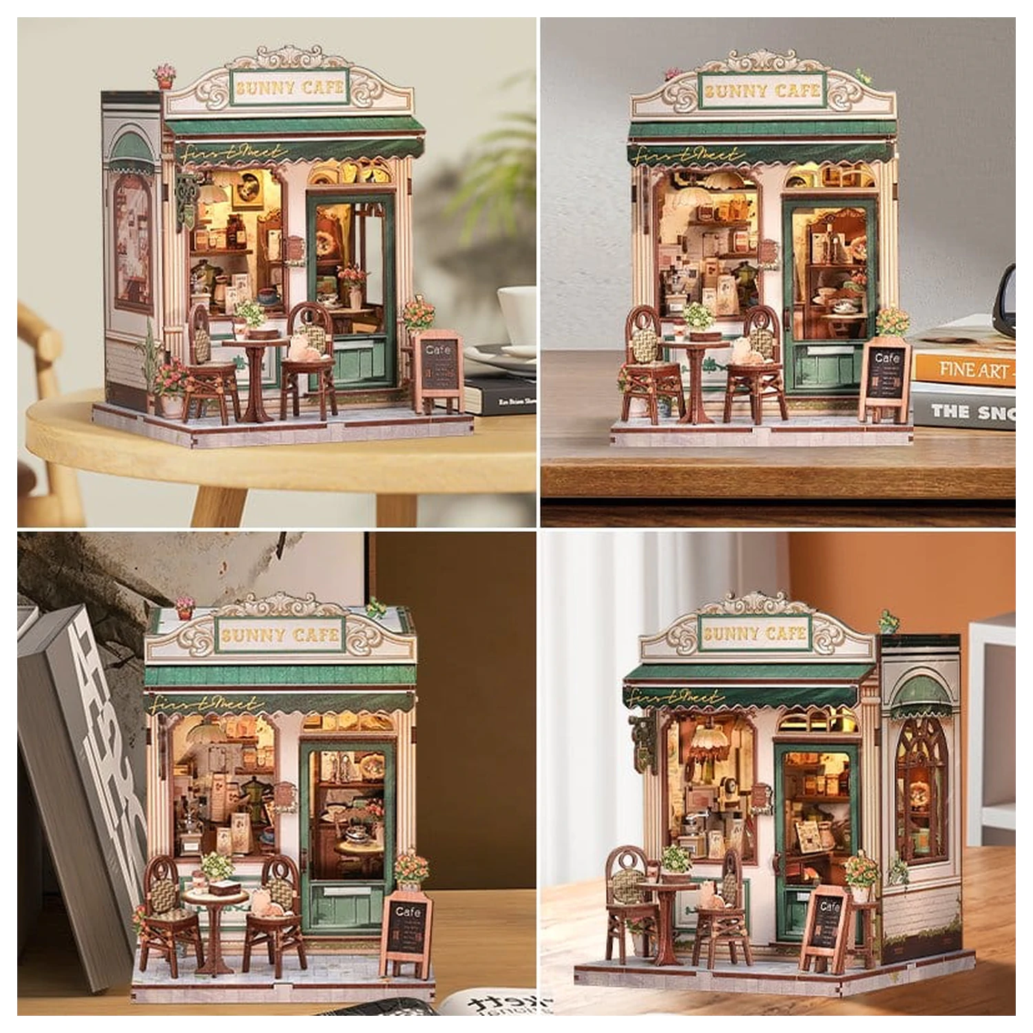 Miniatur Haus Modellbausatz Sunny Cafe 20 x 16 cm Produktfoto