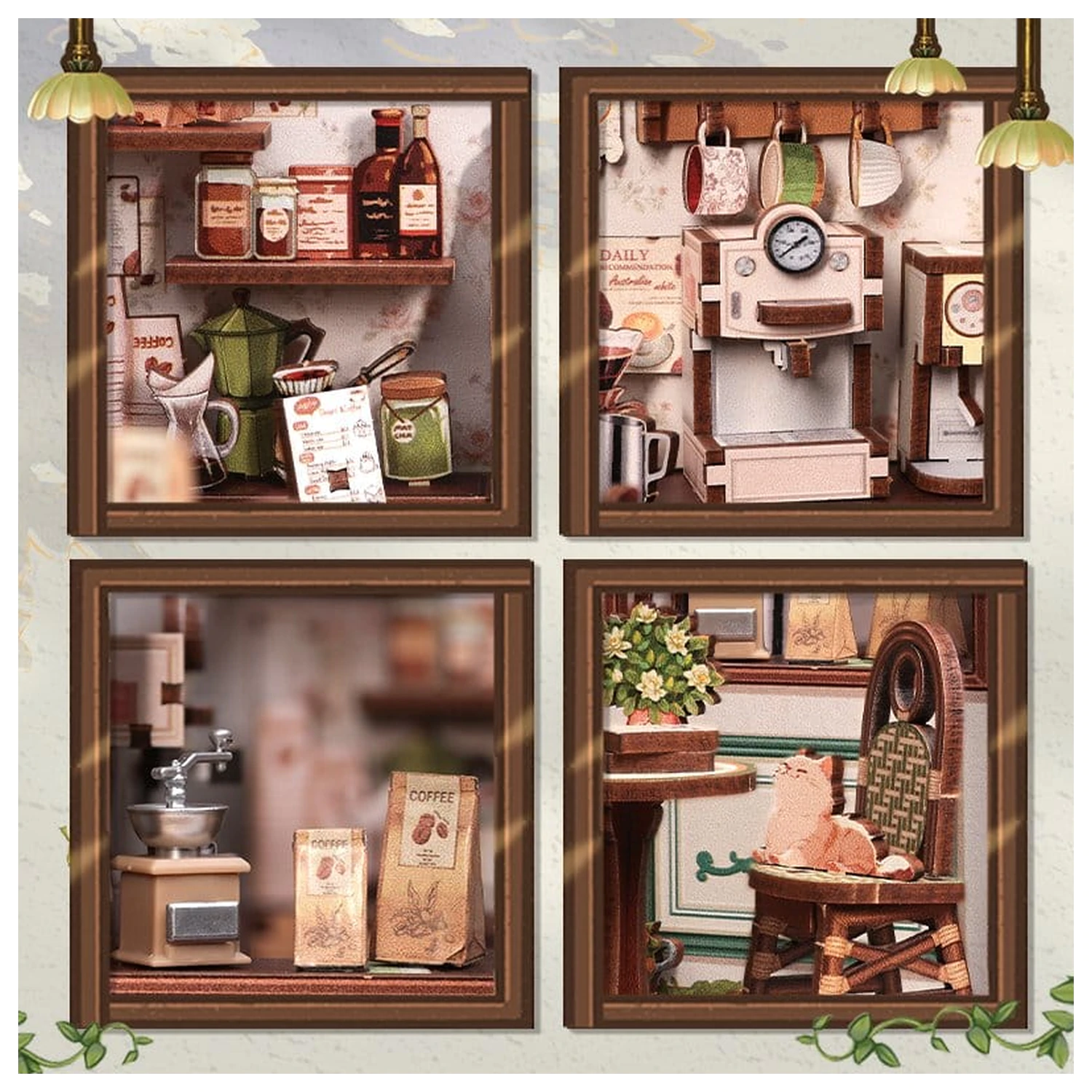 Miniatur Haus Modellbausatz Sunny Cafe 20 x 16 cm Produktfoto