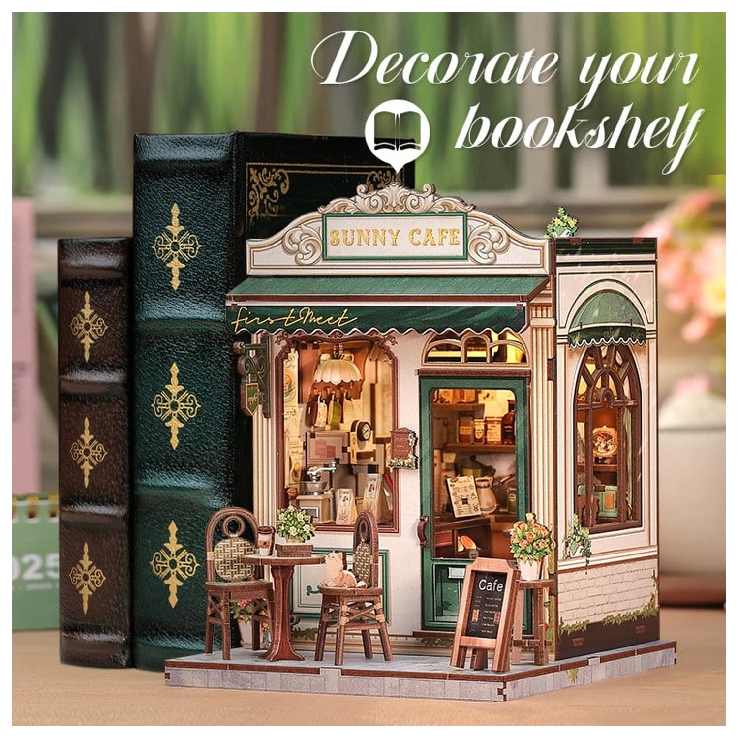 Miniatur Haus Modellbausatz Sunny Cafe 20 x 16 cm Produktfoto