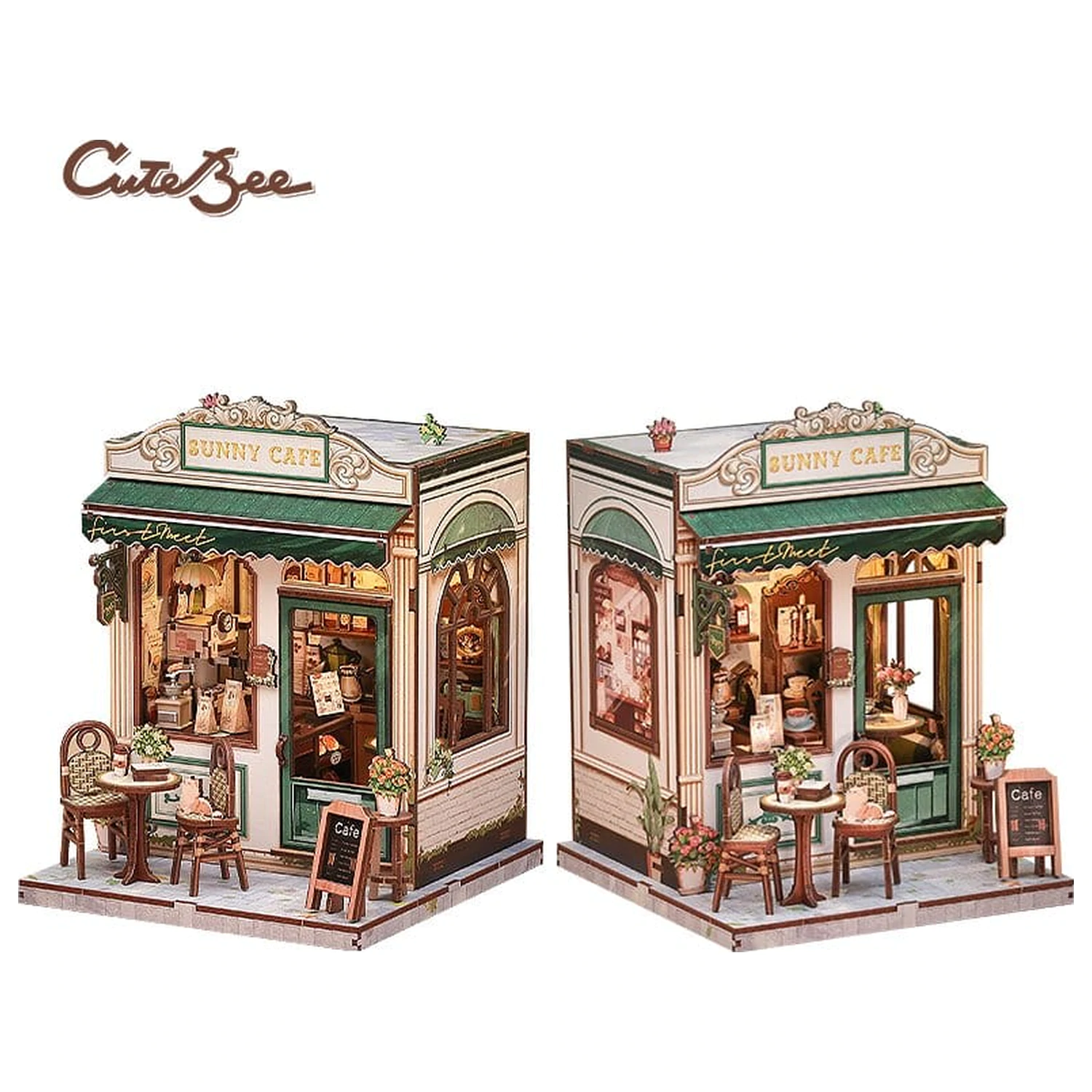 Miniatur Haus Modellbausatz Sunny Cafe 20 x 16 cm Produktfoto