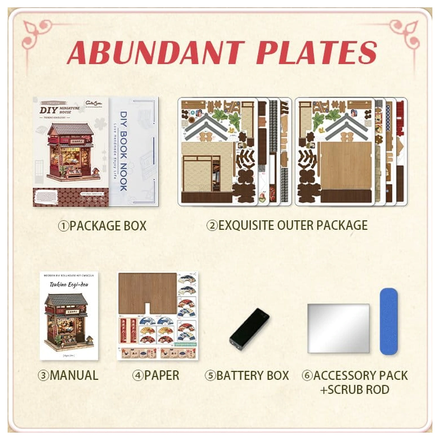 Miniaturhaus Modellbausatz Tsukino Eogi-dou 19 x 14 cm Produktfoto