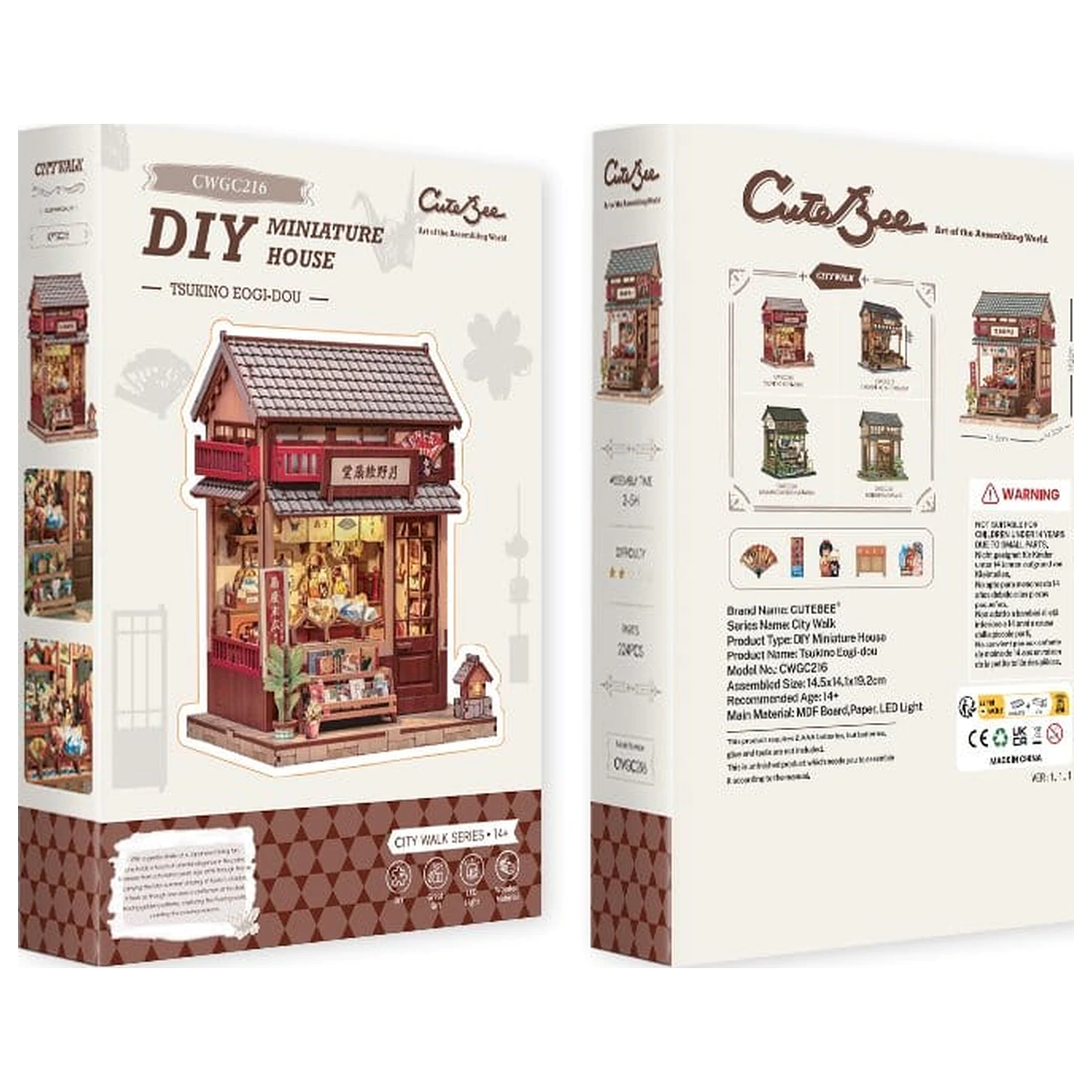 Miniaturhaus Modellbausatz Tsukino Eogi-dou 19 x 14 cm Produktfoto