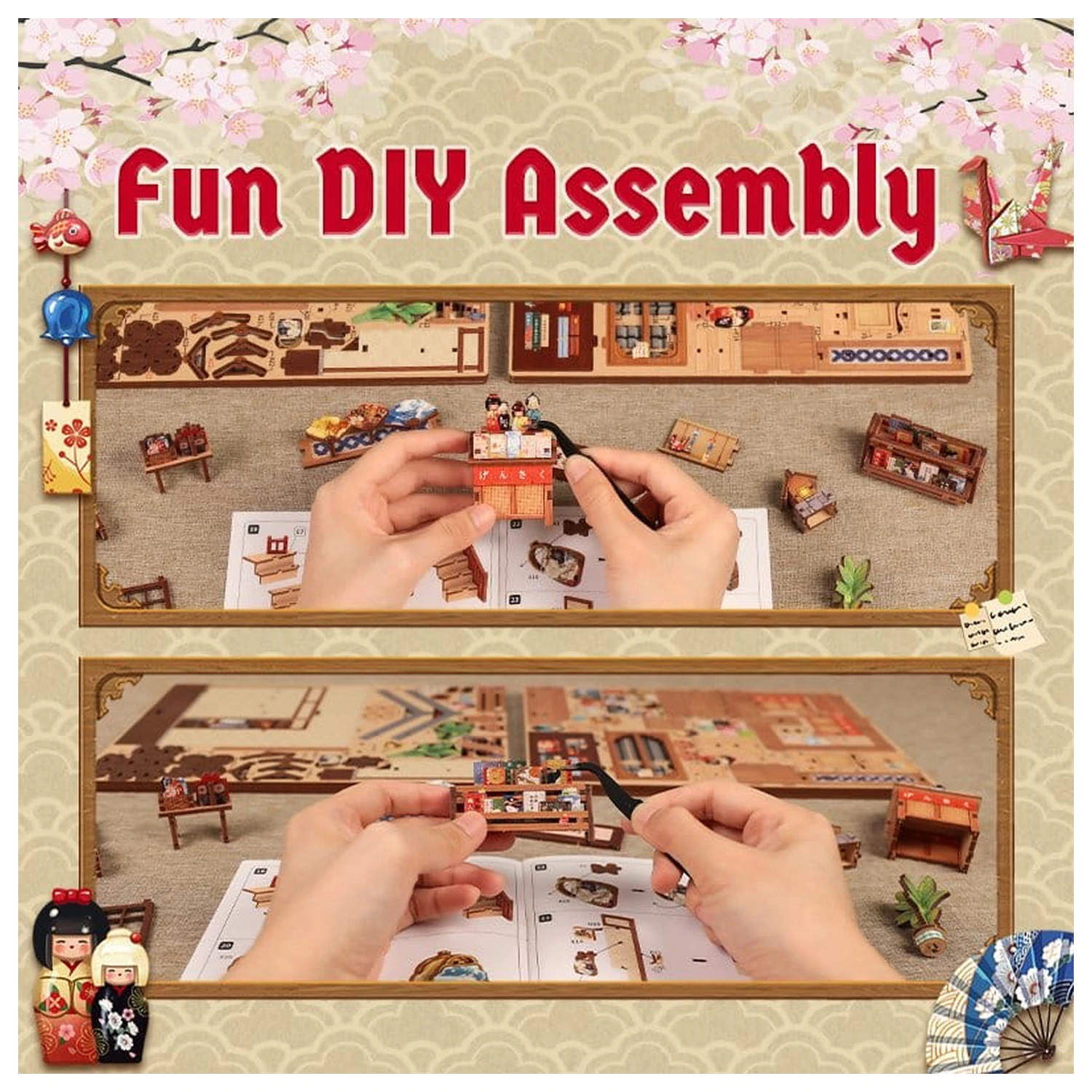 Miniaturhaus Modellbausatz Tsukino Eogi-dou 19 x 14 cm Produktfoto