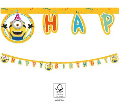 Minions 2 The Rise of Gru, Minions Happy Birthday Schriftzug FSC 2 m Produktfoto