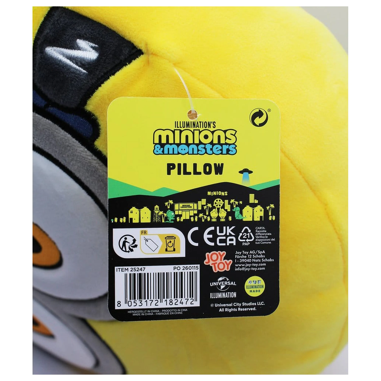 Minions 3 rund Plüsch Kissen bestickt 30x10x30 cm Produktfoto