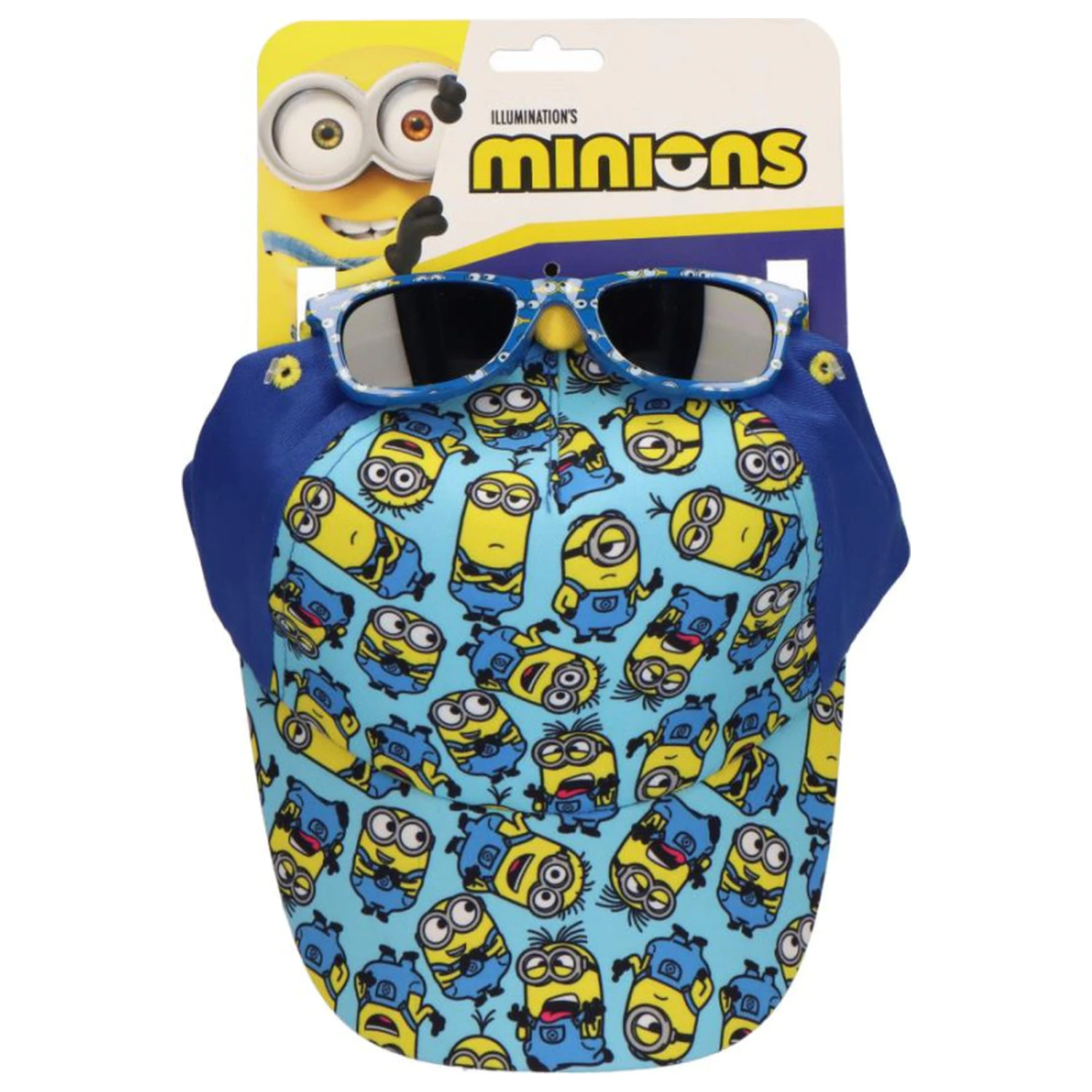 Minions blaue Sonnenbrille und Baseballkappe Set Produktfoto