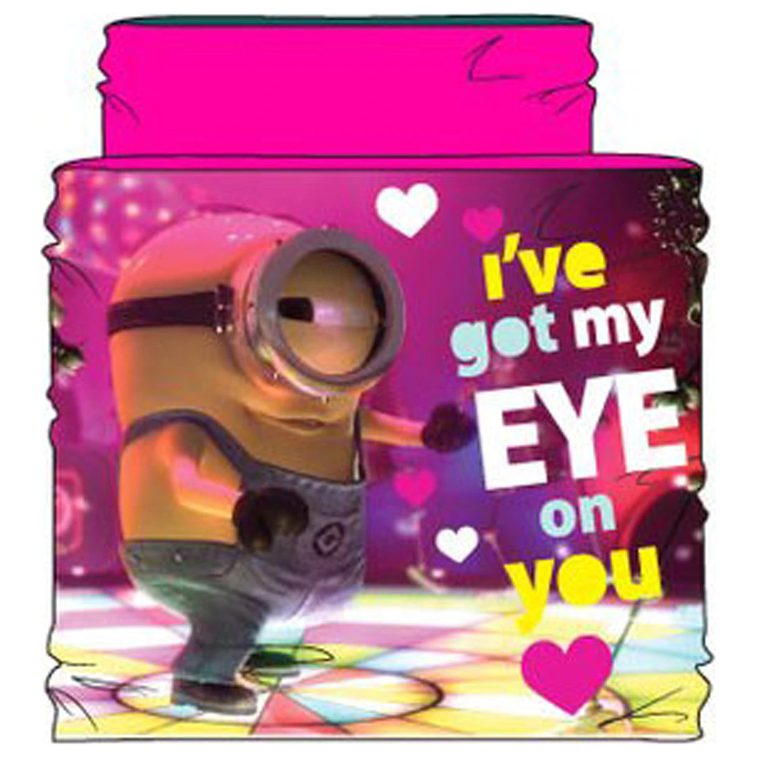 Minions Eye on You Pink Kinder Schal Snood Produktfoto