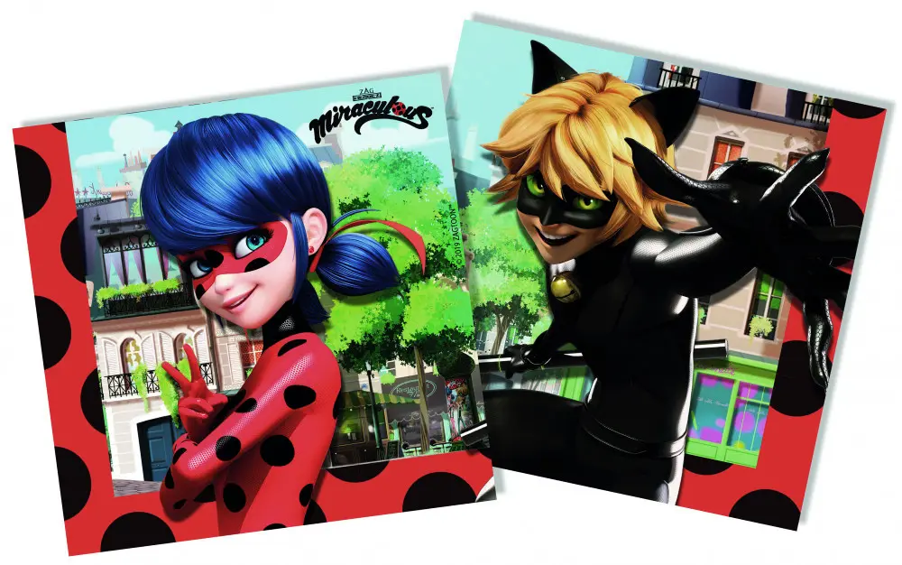 Miraculous Ladybug, Ladybug and Cat Noir adventures Servietten 20 Stück Produktfoto