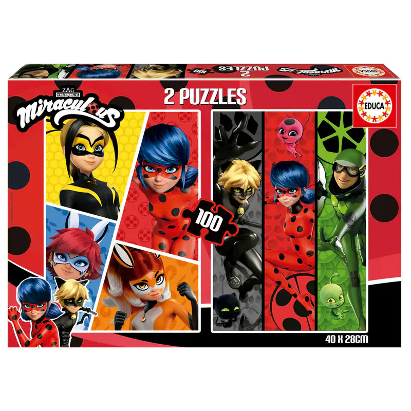 Miraculous Ladybug Puzzle 2x100St termékfotó
