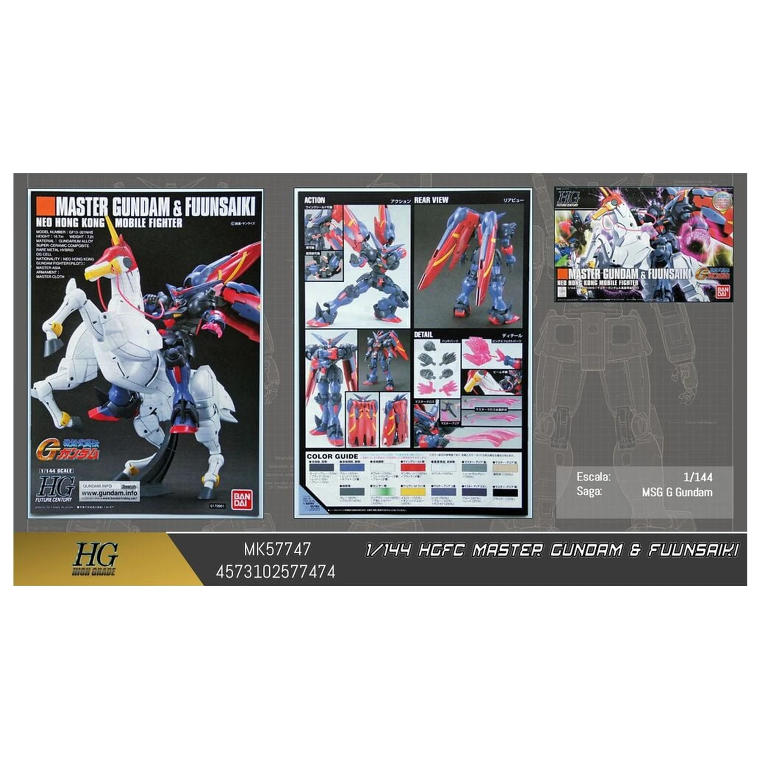 Mobile Fighter G Gundam GF13-001NHII Master Gundam Fuunsaiki Modellbausatz HGFC 1/144 Produktfoto