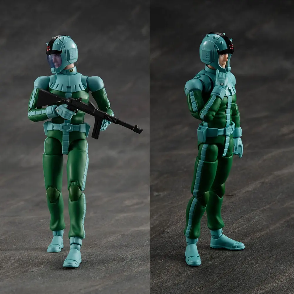 Mobile Suit Gundam G.M.G. Action Figurs with Fahrzeug Cucuruz Doan's Island &amp; The 8th MS Team Standard Infantry &amp; Infantry Motorbike Produktfoto