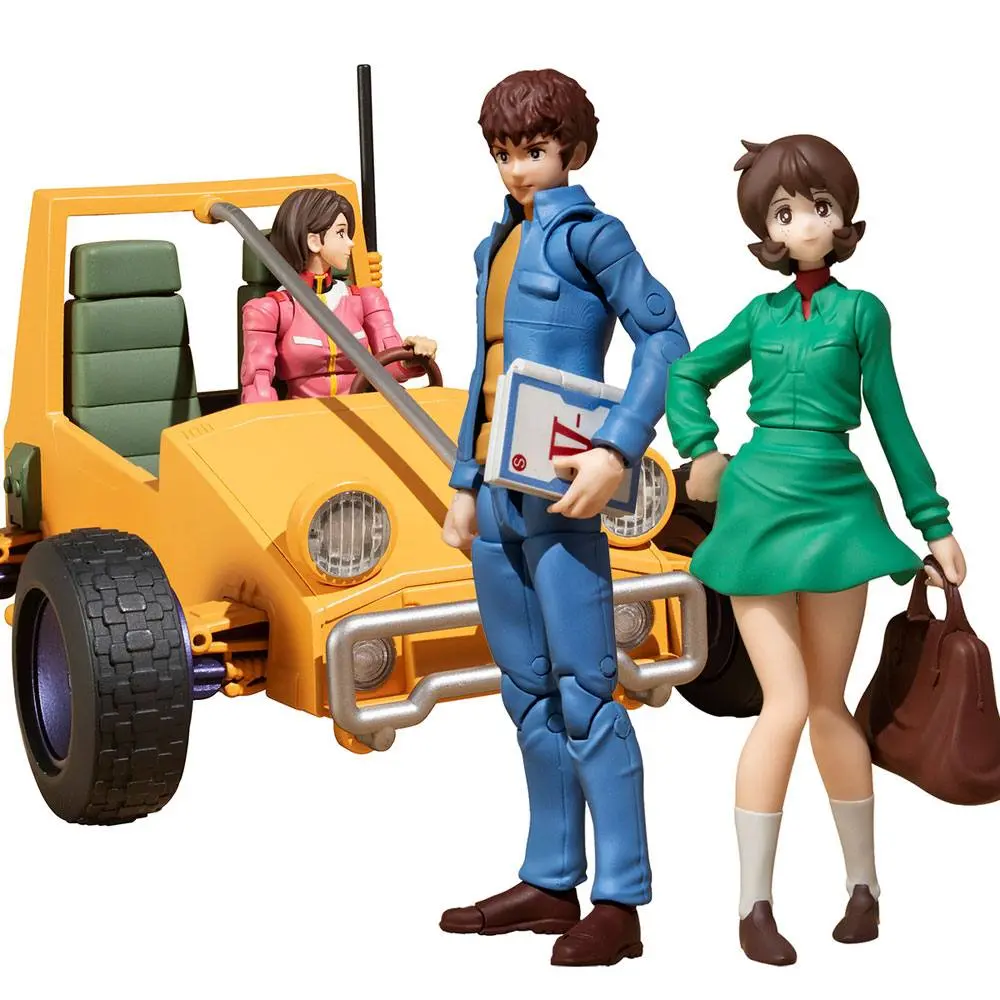 Mobile Suit Gundam G.M.G. Actionfiguren mit Fahrzeug Earth Federation 07 Amuro & Frau, 08V-SP General Soldier & Buggy Set Box Produktfoto