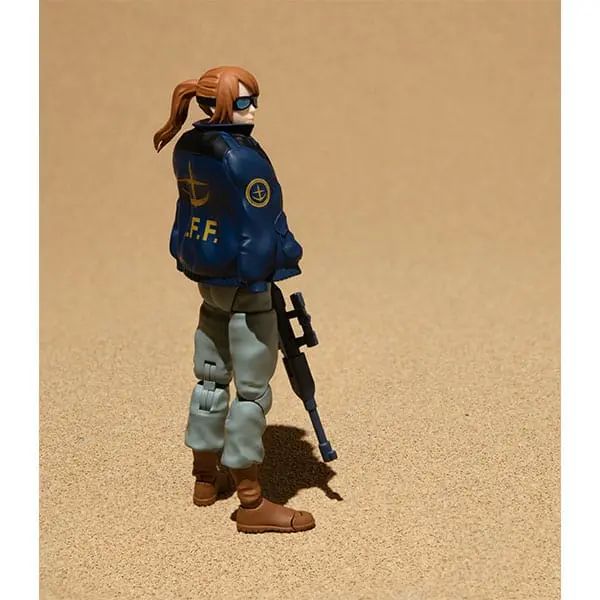 Mobile Suit Gundam G.M.G. Action Figuren with Fahrzeug The 8th MS Team Earth Federation Forces V-SP09 Standard Infantry &amp; Federation Infantry Motorbike Produktfoto