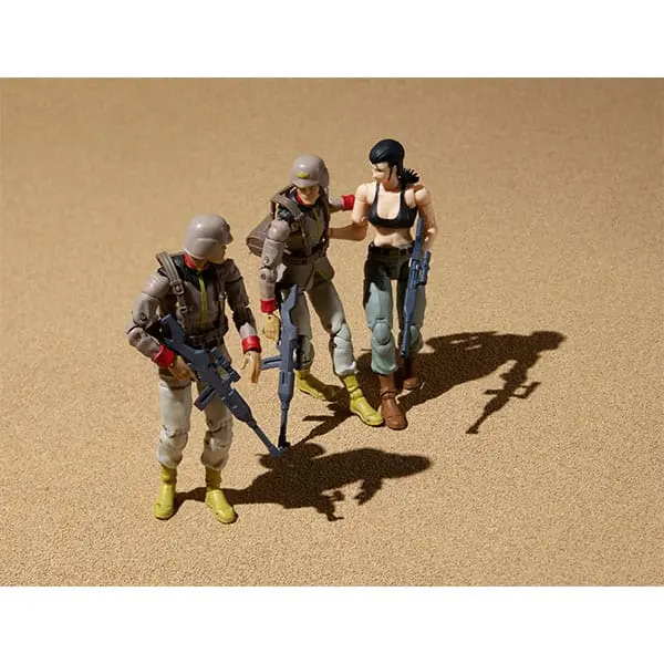 Mobile Suit Gundam G.M.G. Action Figuren with Fahrzeug The 8th MS Team Earth Federation Forces V-SP09 Standard Infantry &amp; Federation Infantry Motorbike Produktfoto