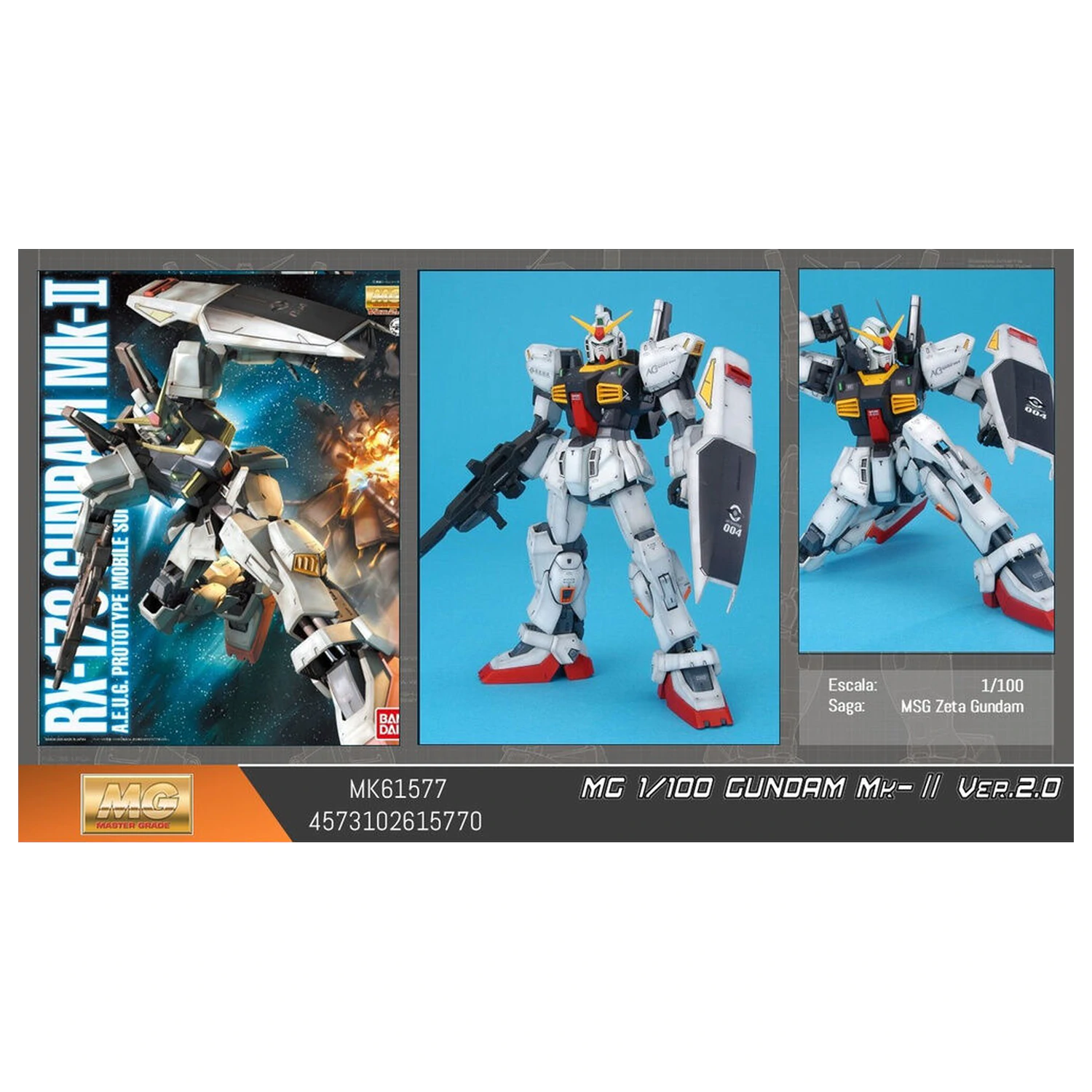 Mobile Suit Gundam MG 1/100 MK-II ver 2.0 Modellbausatz Figur Produktfoto