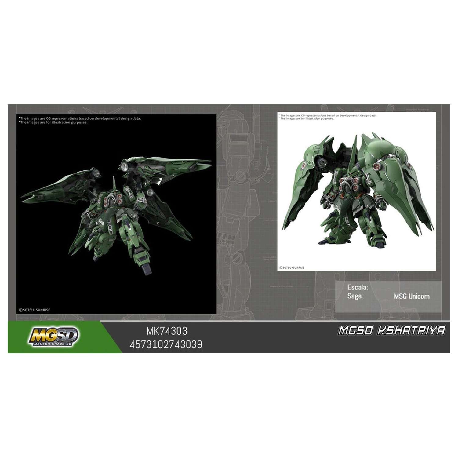 Mobile Suit Gundam MGSD Master Grade SD - MGSD Kshatriya Modellbausatz Produktfoto
