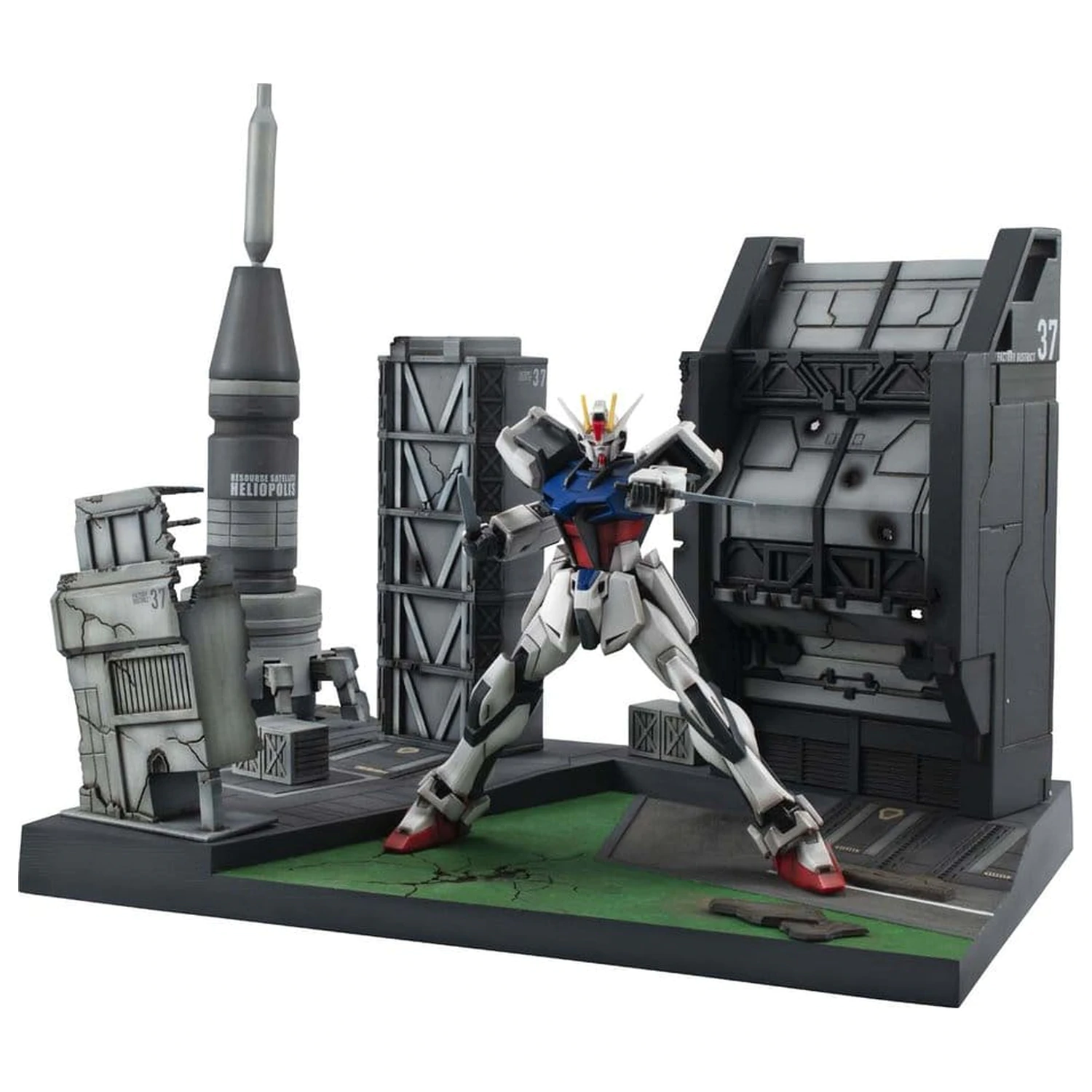 Mobile Suit Gundam SEED Realistische Modell-Serie Diorama G Structure GS06M Heliopolis Battle Stage Materialfarbe Edition 18 cm Produktfoto
