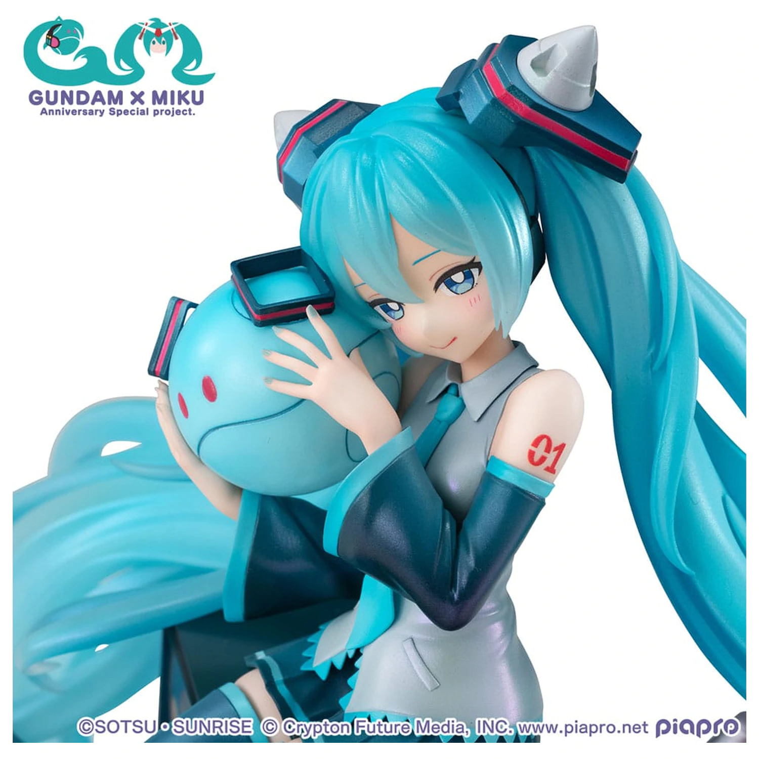 Mobile Suit Gundam x Hatsune Miku Lucrea PVC Figur Hatsune Miku x OO Gundam 45. Jahrestag 17 cm Produktfoto