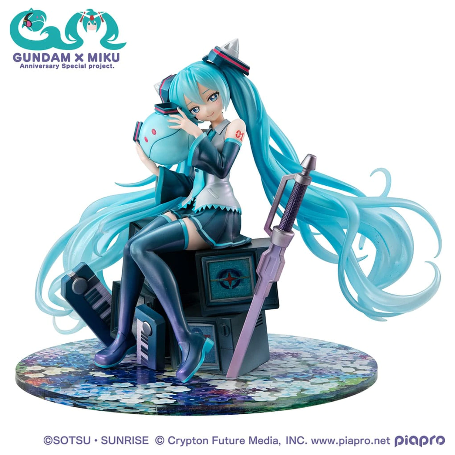 Mobile Suit Gundam x Hatsune Miku Lucrea PVC Figur Hatsune Miku x OO Gundam 45. Jahrestag 17 cm Produktfoto