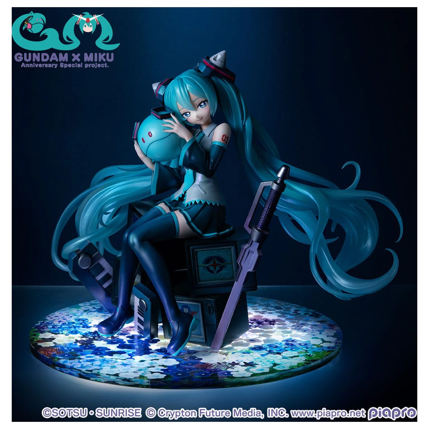 Mobile Suit Gundam x Hatsune Miku Lucrea PVC Figur Hatsune Miku x OO Gundam 45. Jahrestag 17 cm Produktfoto