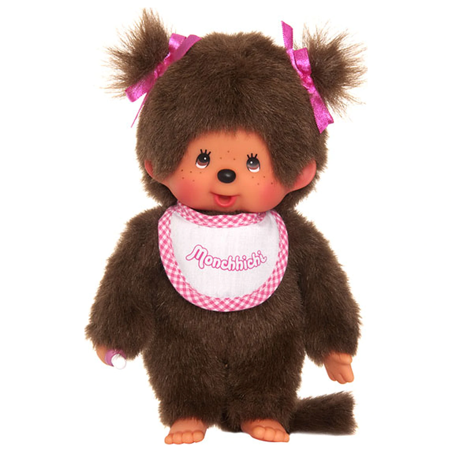 MONCHHICHI Mädchen Rosa & Weiß Lätzchen Plüschtier 20cm Produktfoto