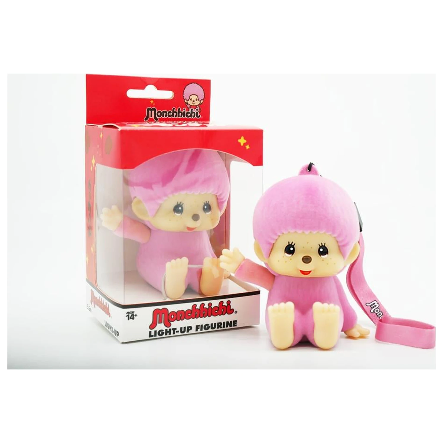 Monchhichi LED Leuchtend Pink Figur 9cm Produktfoto