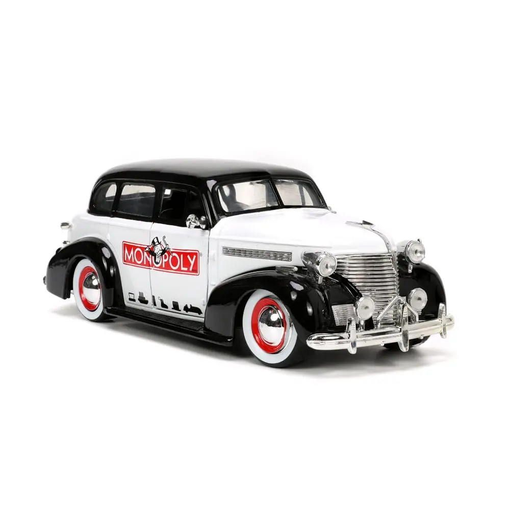 Monopoly Hollywood Rides Diecast Modell 1/24 1939 Chevrolet Master Deluxe mit Monopoly Figur Produktfoto