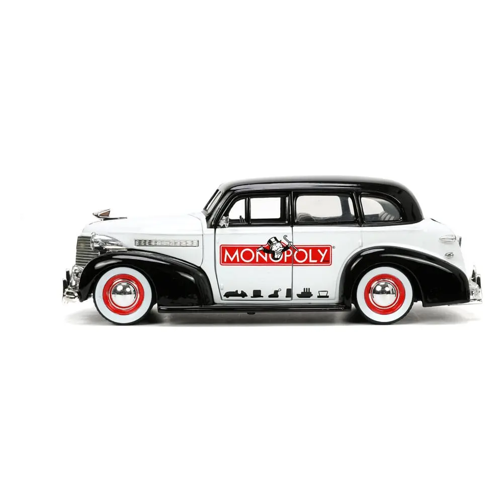 Monopoly Hollywood Rides Diecast Modell 1/24 1939 Chevrolet Master Deluxe mit Monopoly Figur Produktfoto