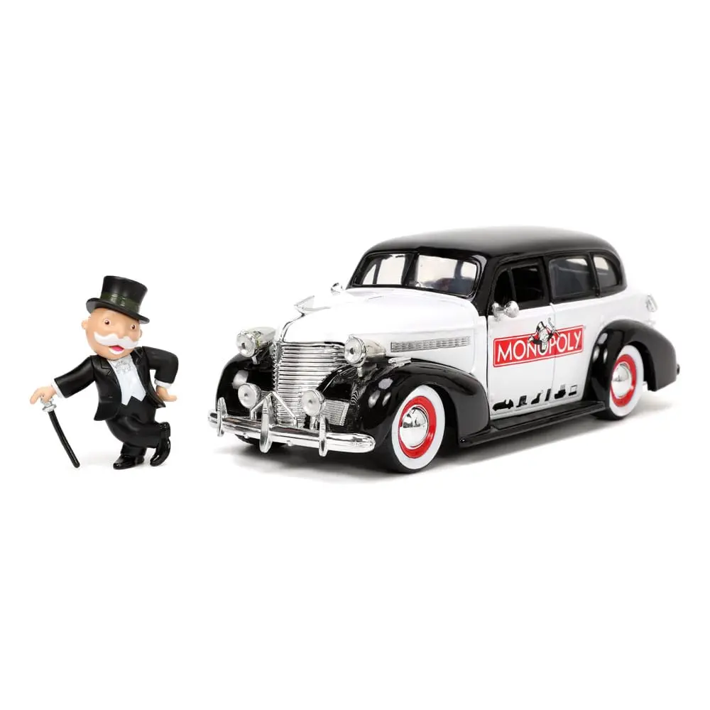 Monopoly Hollywood Rides Diecast Modell 1/24 1939 Chevrolet Master Deluxe mit Monopoly Figur Produktfoto