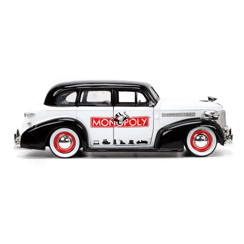 Monopoly Hollywood Rides Diecast Modell 1/24 1939 Chevrolet Master Deluxe mit Monopoly Figur Produktfoto