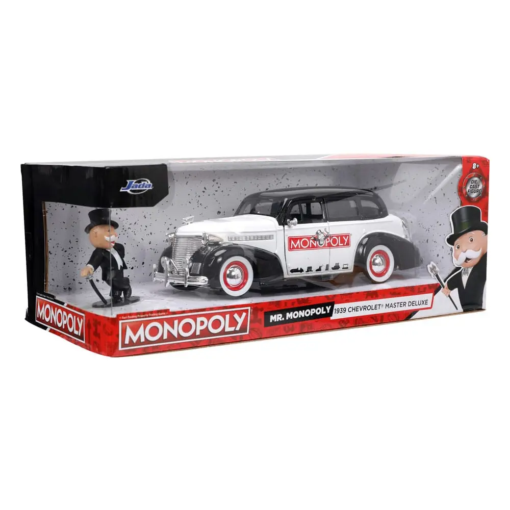 Monopoly Hollywood Rides Diecast Modell 1/24 1939 Chevrolet Master Deluxe mit Monopoly Figur Produktfoto