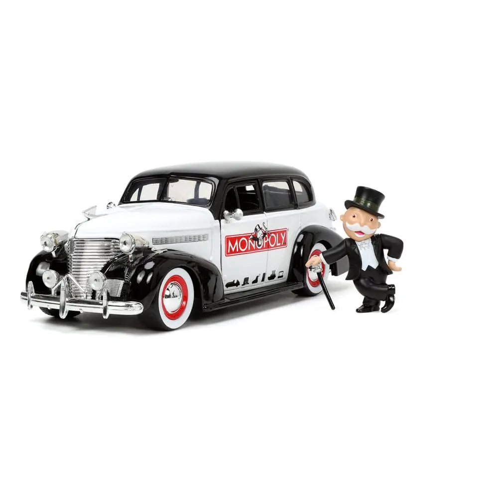 Monopoly Hollywood Rides Diecast Modell 1/24 1939 Chevrolet Master Deluxe mit Monopoly Figur Produktfoto