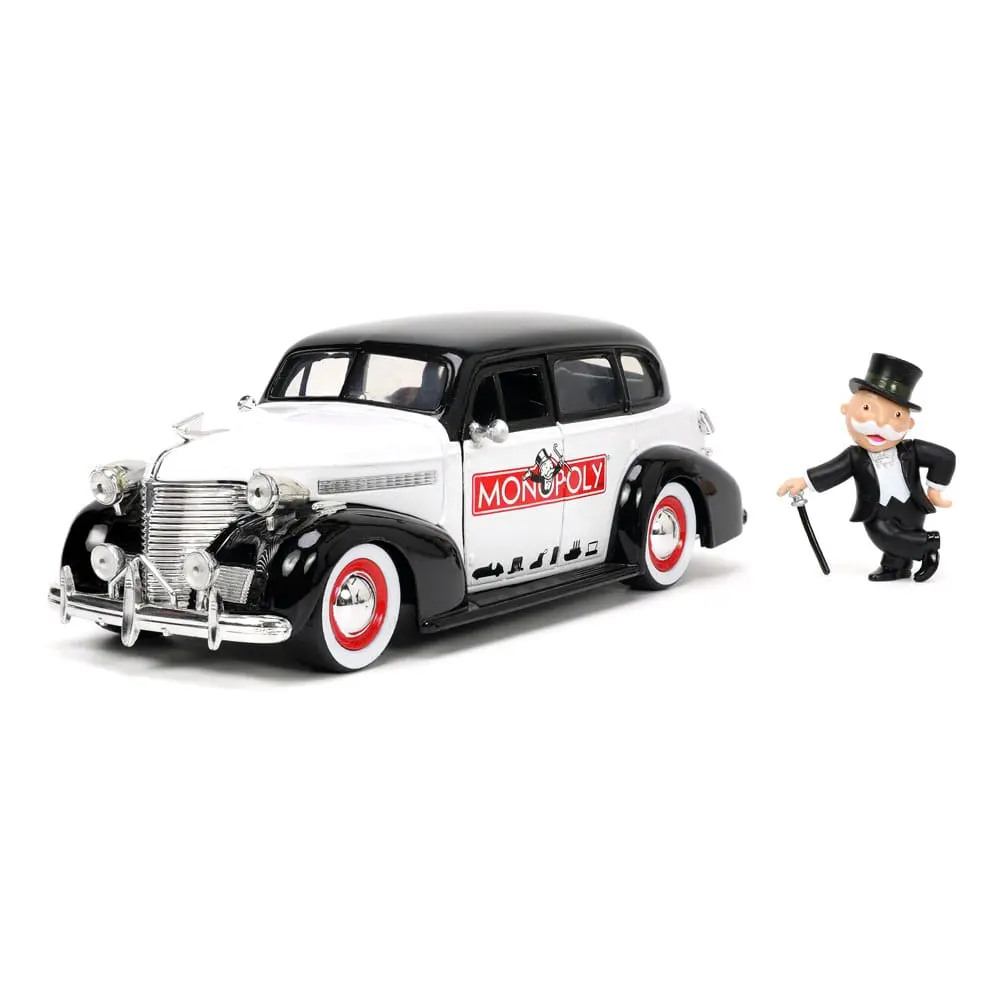 Monopoly Hollywood Rides Diecast Modell 1/24 1939 Chevrolet Master Deluxe mit Monopoly Figur Produktfoto