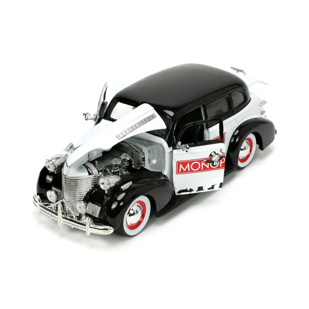 Monopoly Hollywood Rides Diecast Modell 1/24 1939 Chevrolet Master Deluxe mit Monopoly Figur Produktfoto
