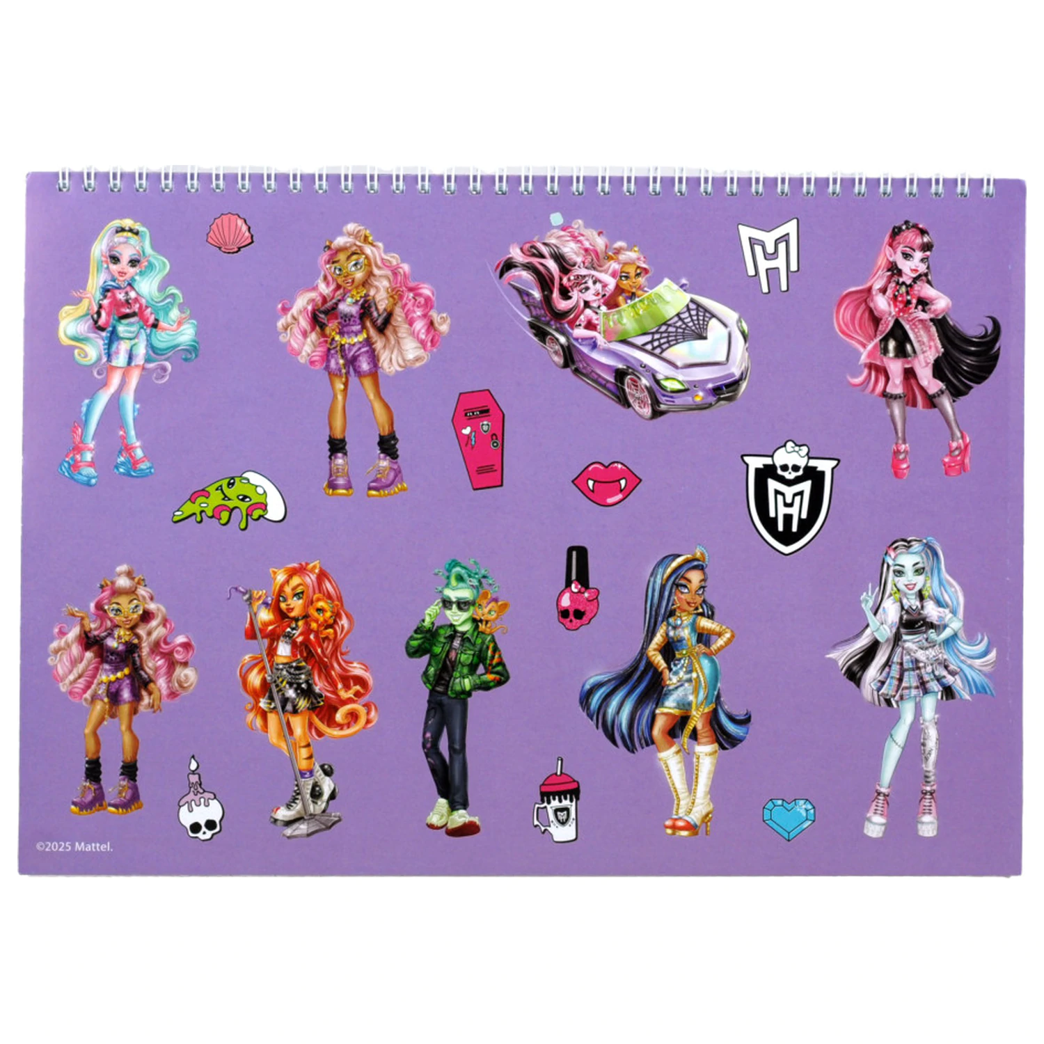 Monster High Crew A4 Spiral Skizzenbuch 40 Seiten mit Aufklebern Produktfoto