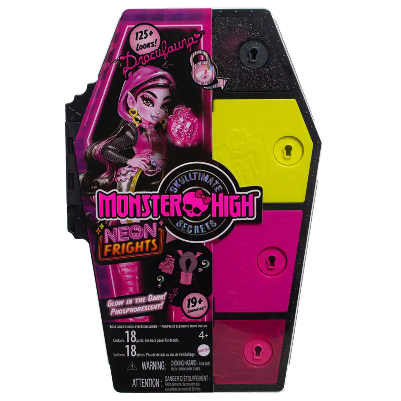 Monster High Skullmate Secrets Neon Frights Draculaura Puppe 25cm termékfotó