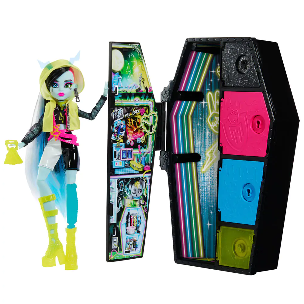 Monster High Skullmate Secrets Neon Frights Frankie Stein Puppe 25cm termékfotó