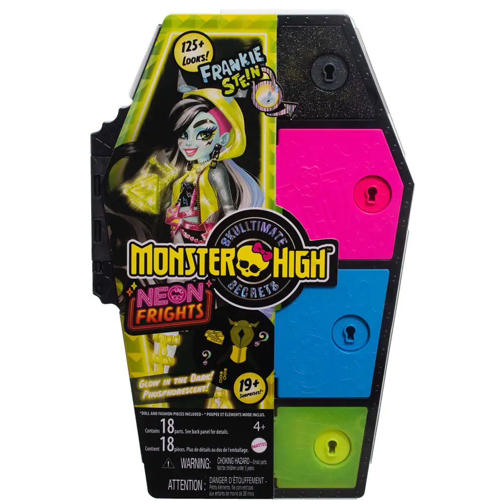 Monster High Skullmate Secrets Neon Frights Frankie Stein Puppe 25cm termékfotó