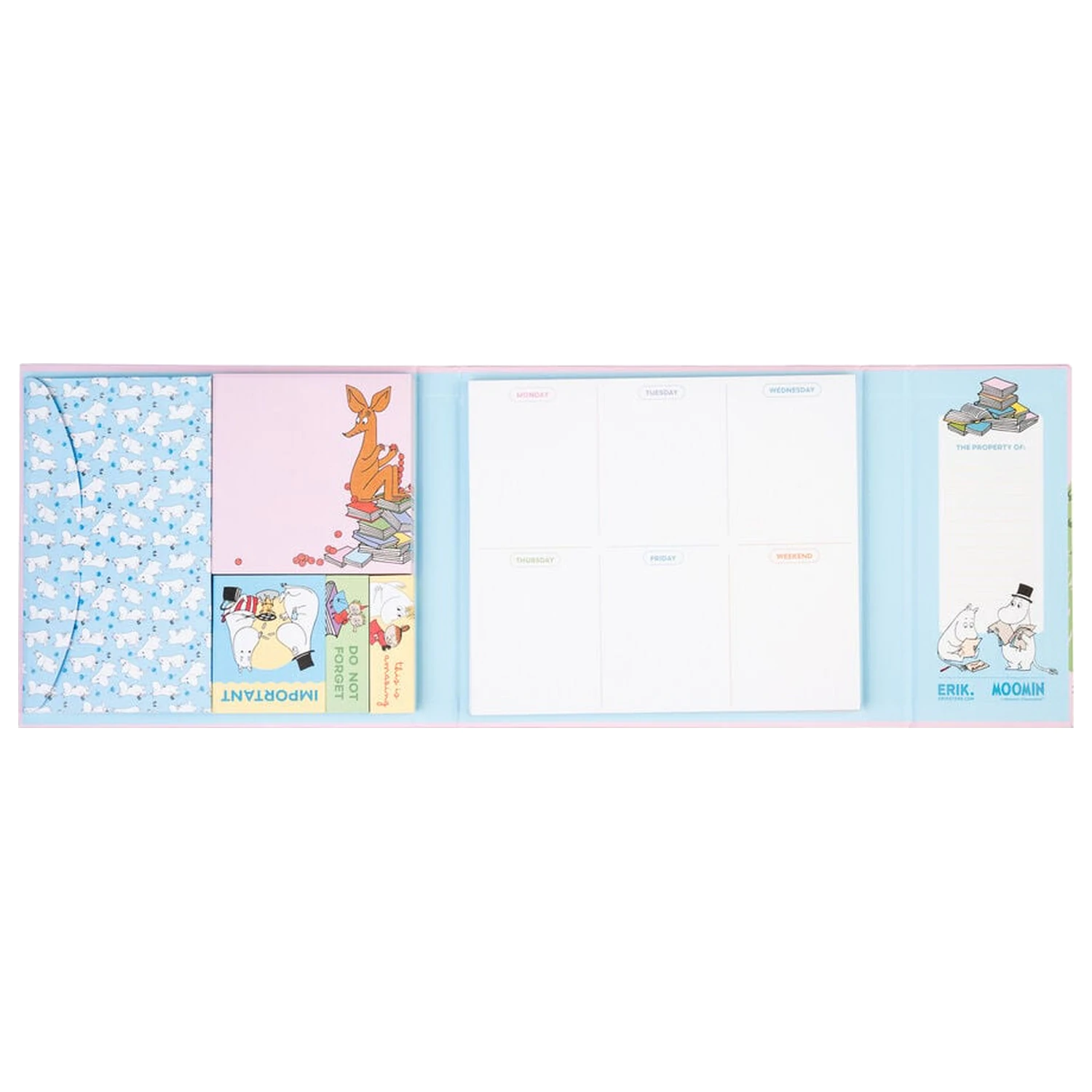 Moomin Wochenplaner mit Haftnotizen Produktfoto
