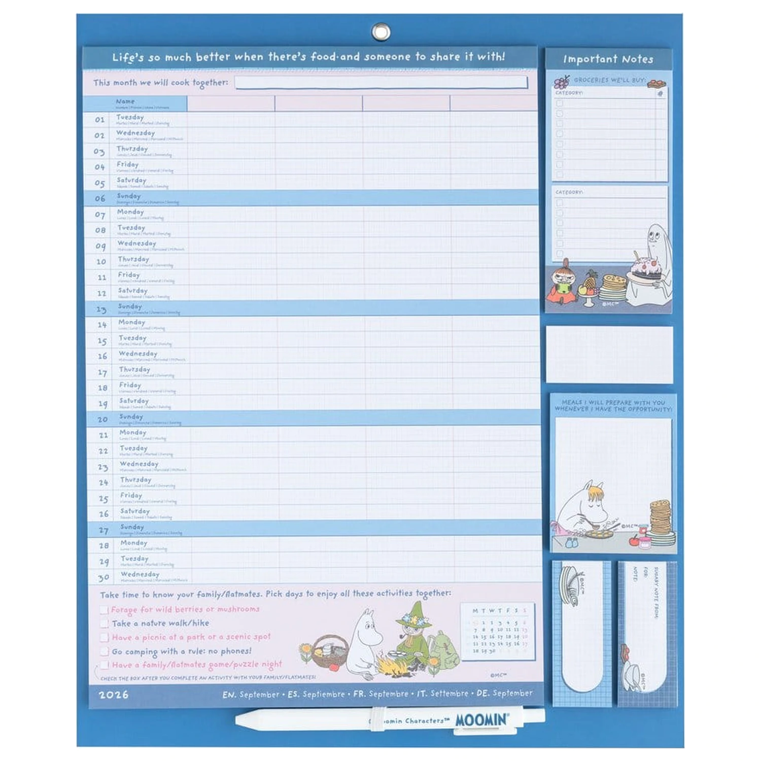Moomin Magnetischer Planer 2026/27 30 x 35 cm Produktfoto