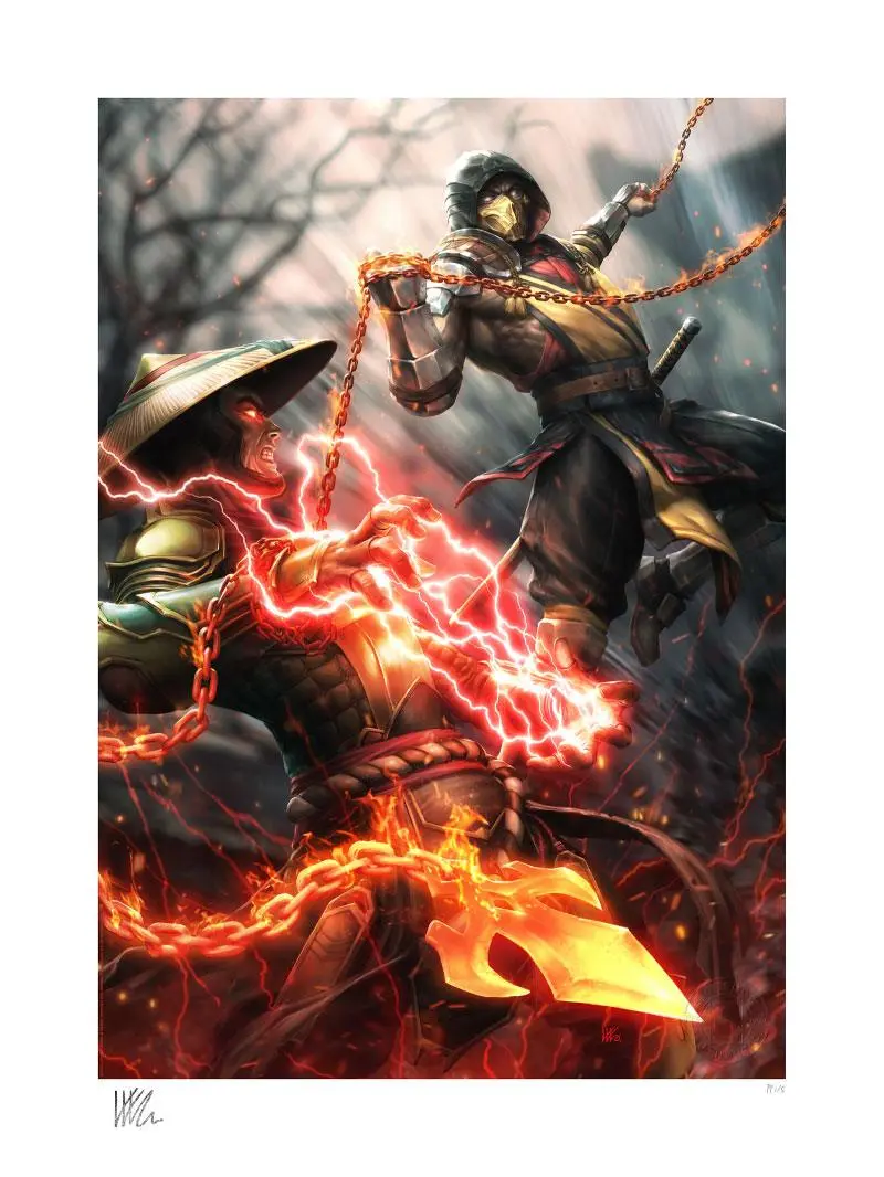 Mortal Kombat Art Print Scorpion vs Raiden 46 x 61 cm - ungerahmt Produktfoto