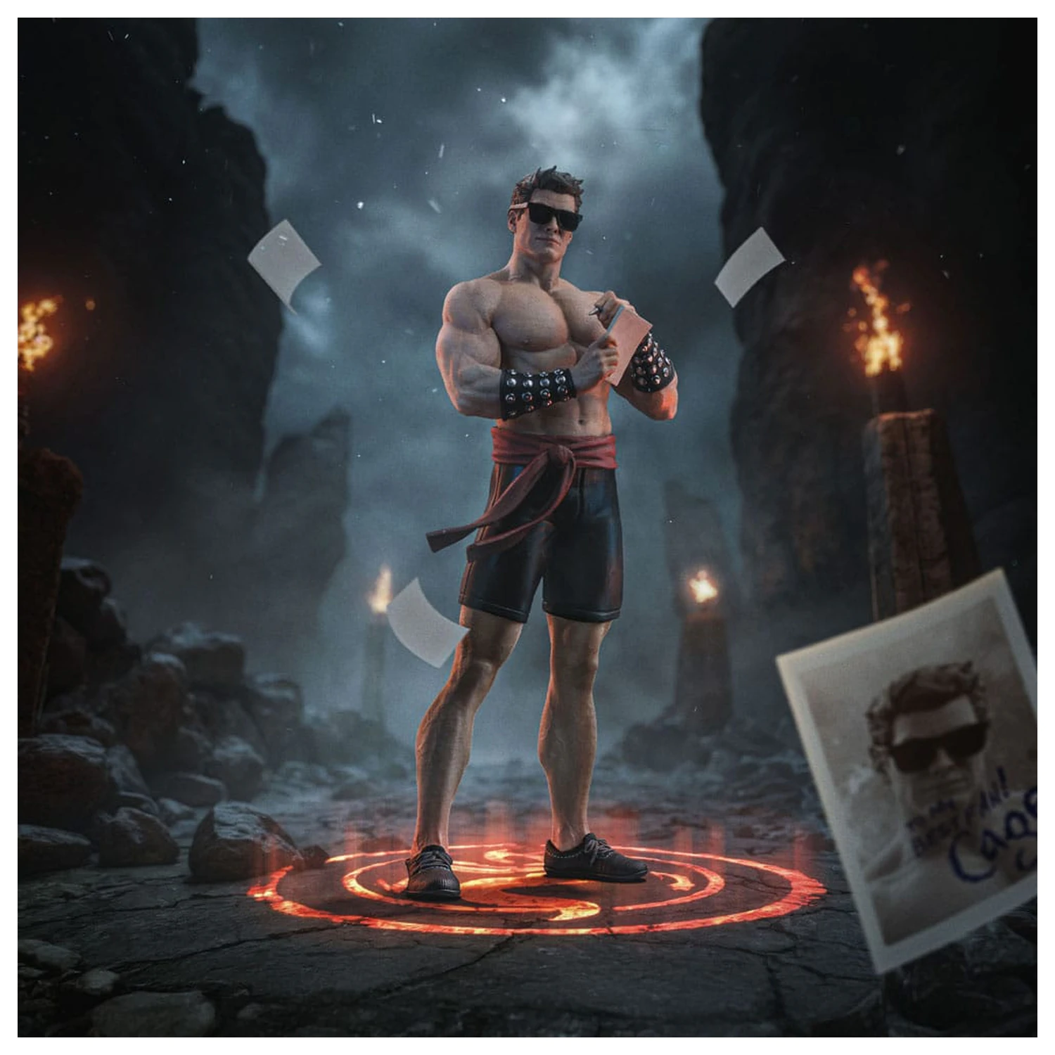 Mortal Kombat Art Scale Statue 1/10 Johnny Cage 24 cm Produktfoto