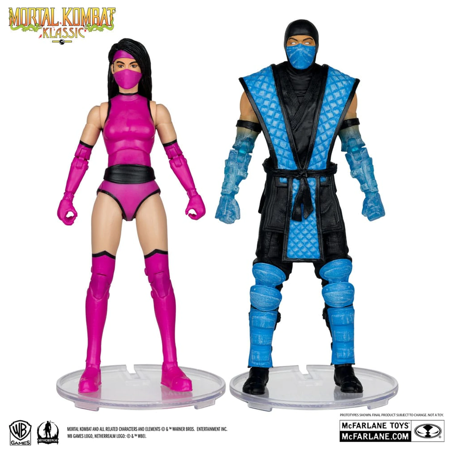 Mortal Kombat Actionfigur 2er-Pack Sub-Zero vs. Mileena (Klassiks) 18 cm Produktfoto