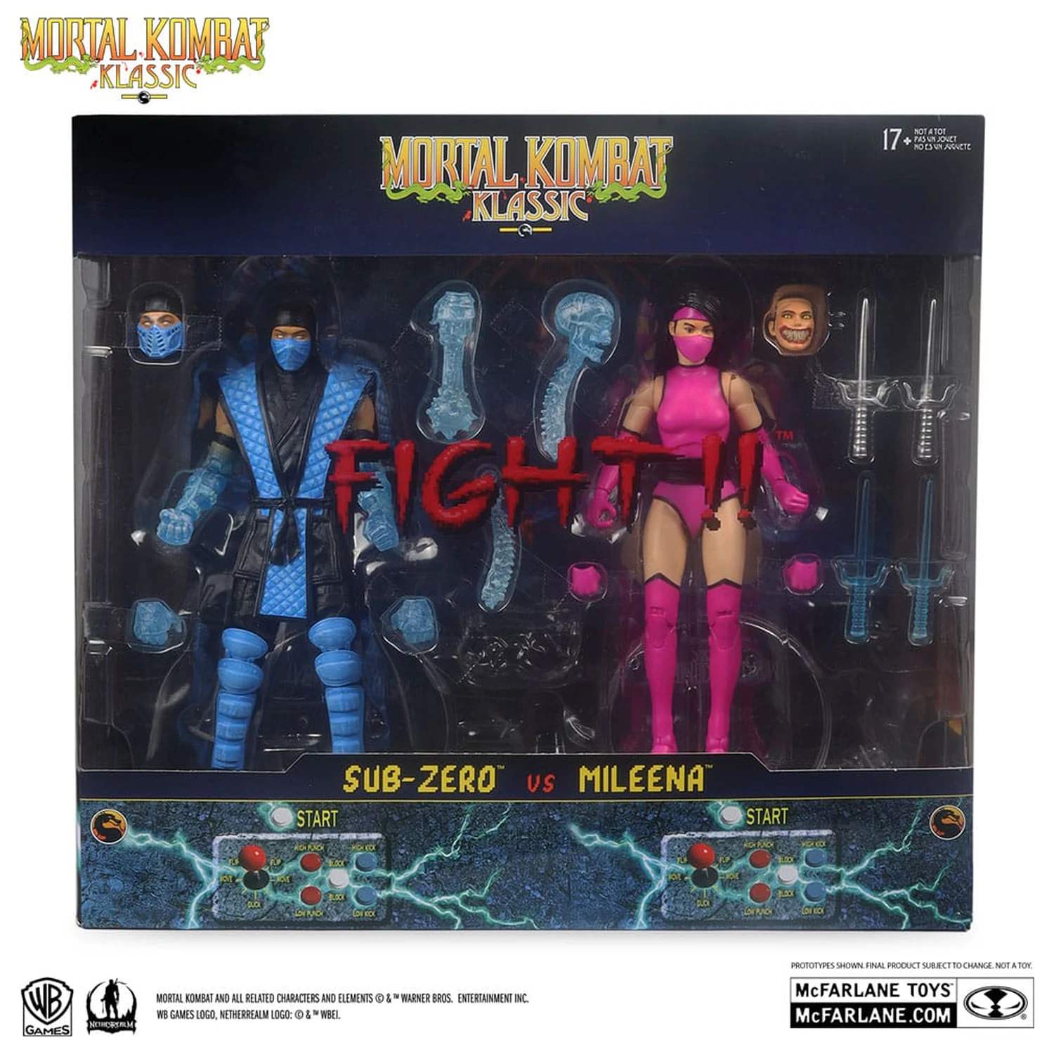 Mortal Kombat Actionfigur 2er-Pack Sub-Zero vs. Mileena (Klassiks) 18 cm Produktfoto